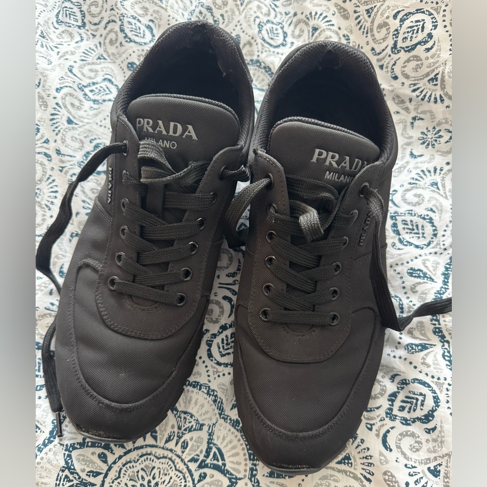 Prada Sneakers Women sz 9.5. Renylon. All Black.